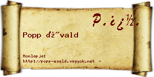 Popp Évald névjegykártya
